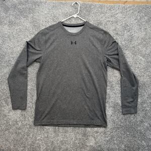 Under Armour Shirt Mens Large Gray Long Sleeve Athletic Pullover 1301989 Stretch